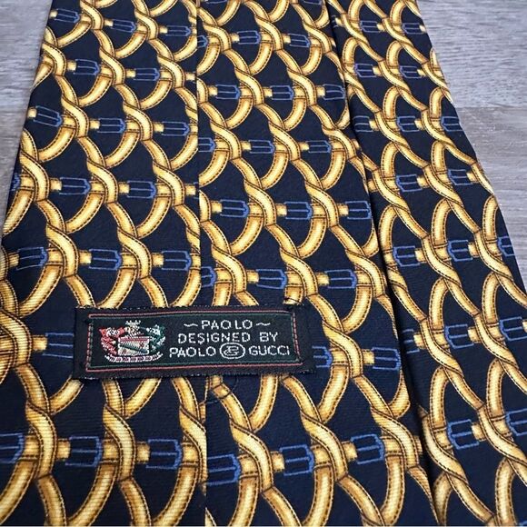 PAOLO GUCCI Vintage Silk Tie Horsebit - Picture 4 of 6